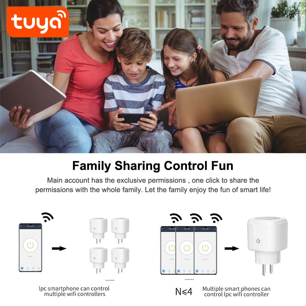Factory Price Tuya Smart 16A WiFi Smart Power Socket Plug With Metering Function PST-ZEU-003