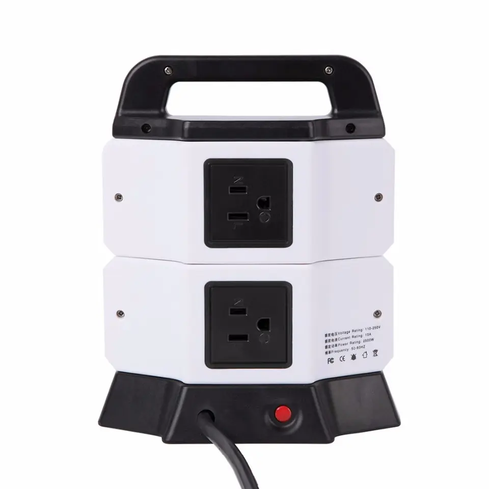 High Quality JUNWEI Surge Protector Plug Socket 8 way 2 USB Ports Power Strip