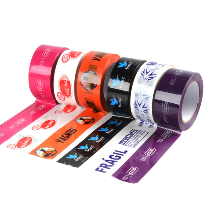 Warning sealing tape printed word LOGO customized packaging transparent large roll express sealing box sticker