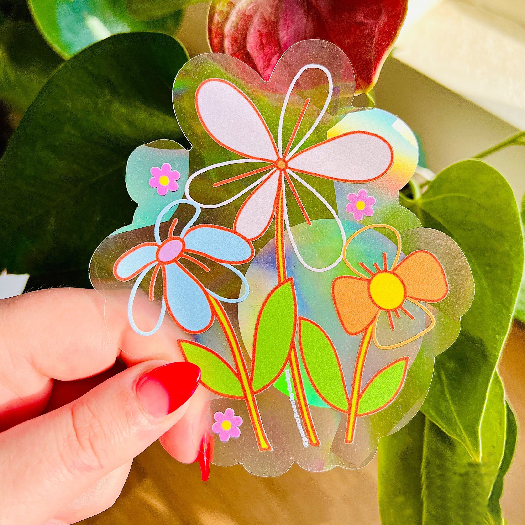 Suncatcher Stickers Glass Window Decals Rainbow Maker Holographic Adhesive Custom Logo Design Sun Catcher Sticker