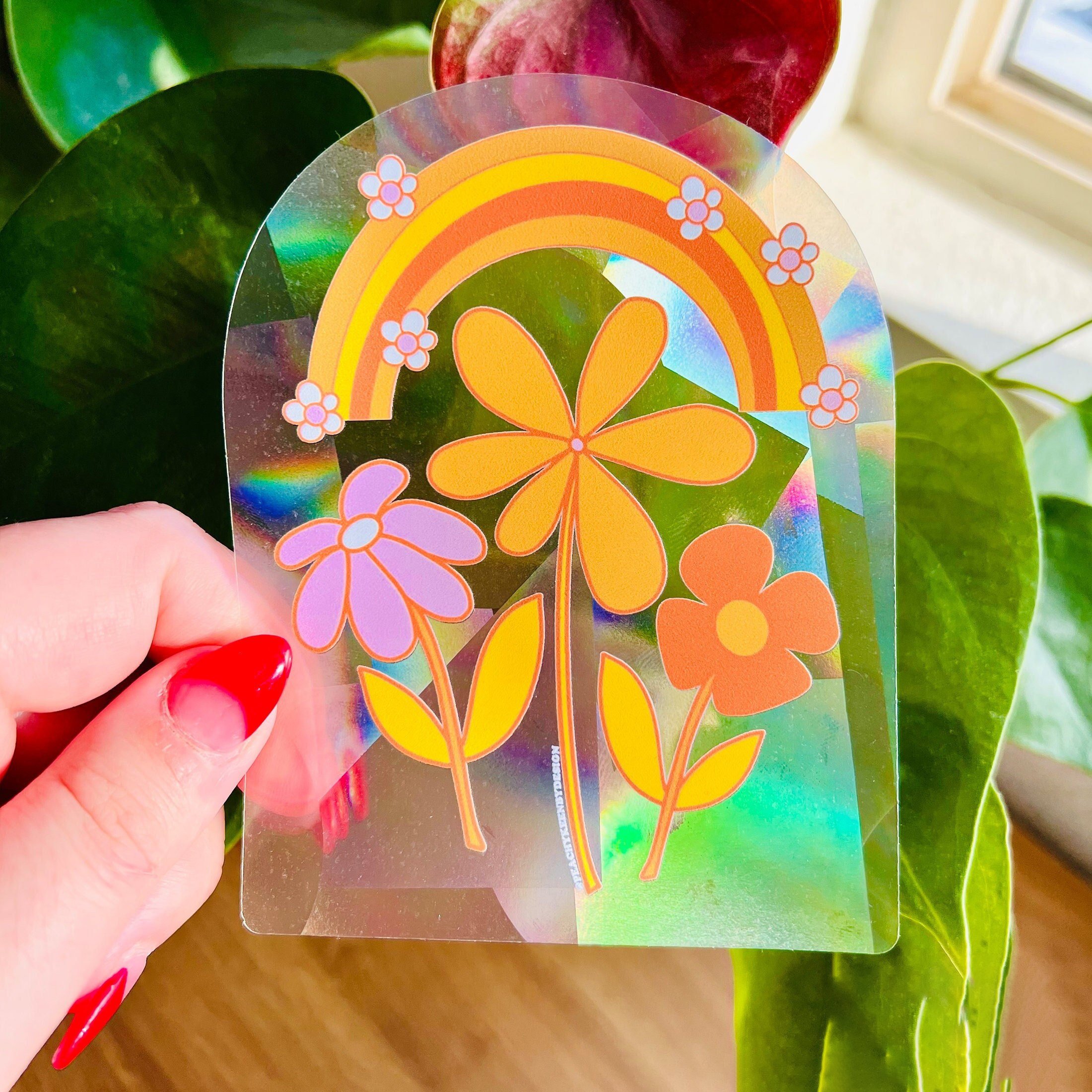 Suncatcher Stickers Glass Window Decals Rainbow Maker Holographic Adhesive Custom Logo Design Sun Catcher Sticker