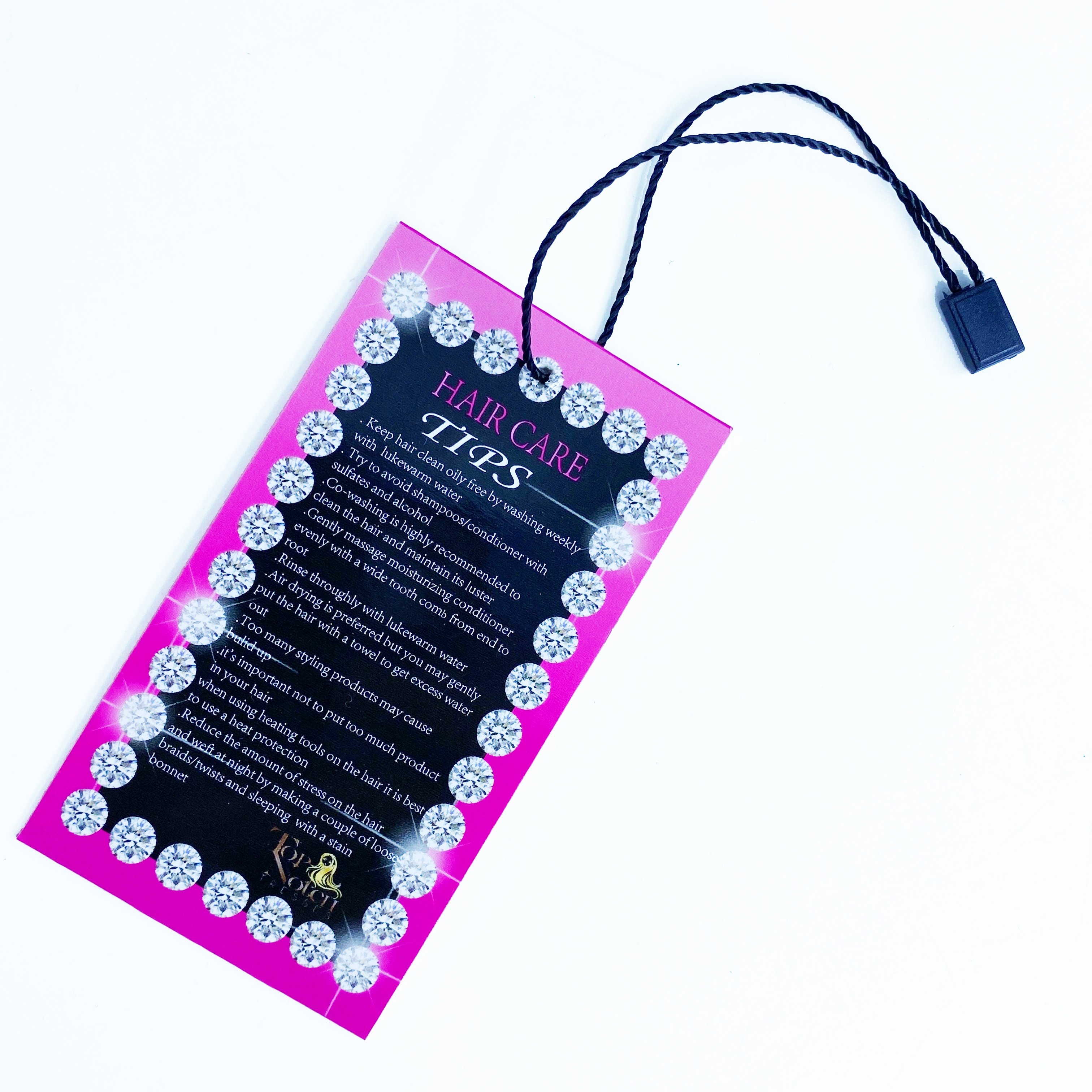 custom hair extension packaging wrap sticker and tags for business VIP advertising card gift cards hair Bundle Wraps wig tags