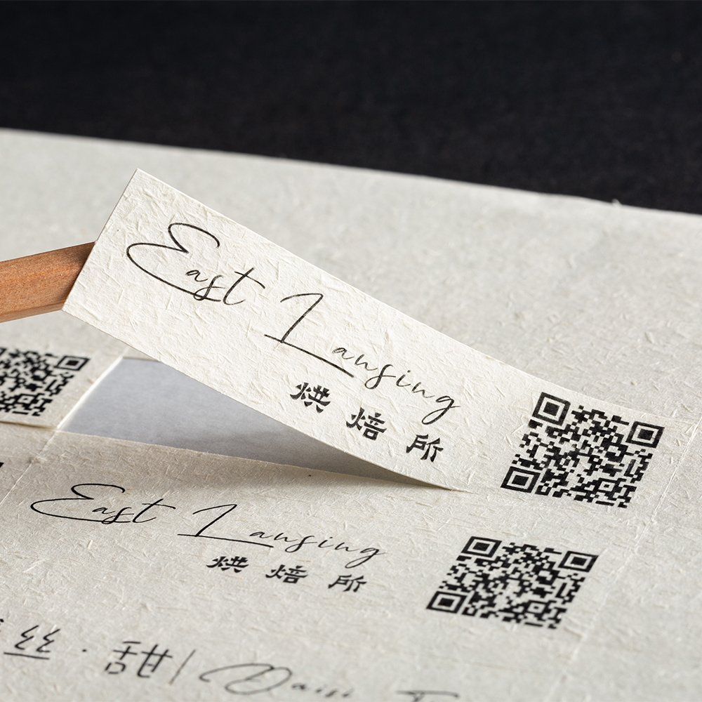 Custom texture paper printing various shape die cut wrapping paper sealing sticker thank you labels for packaging