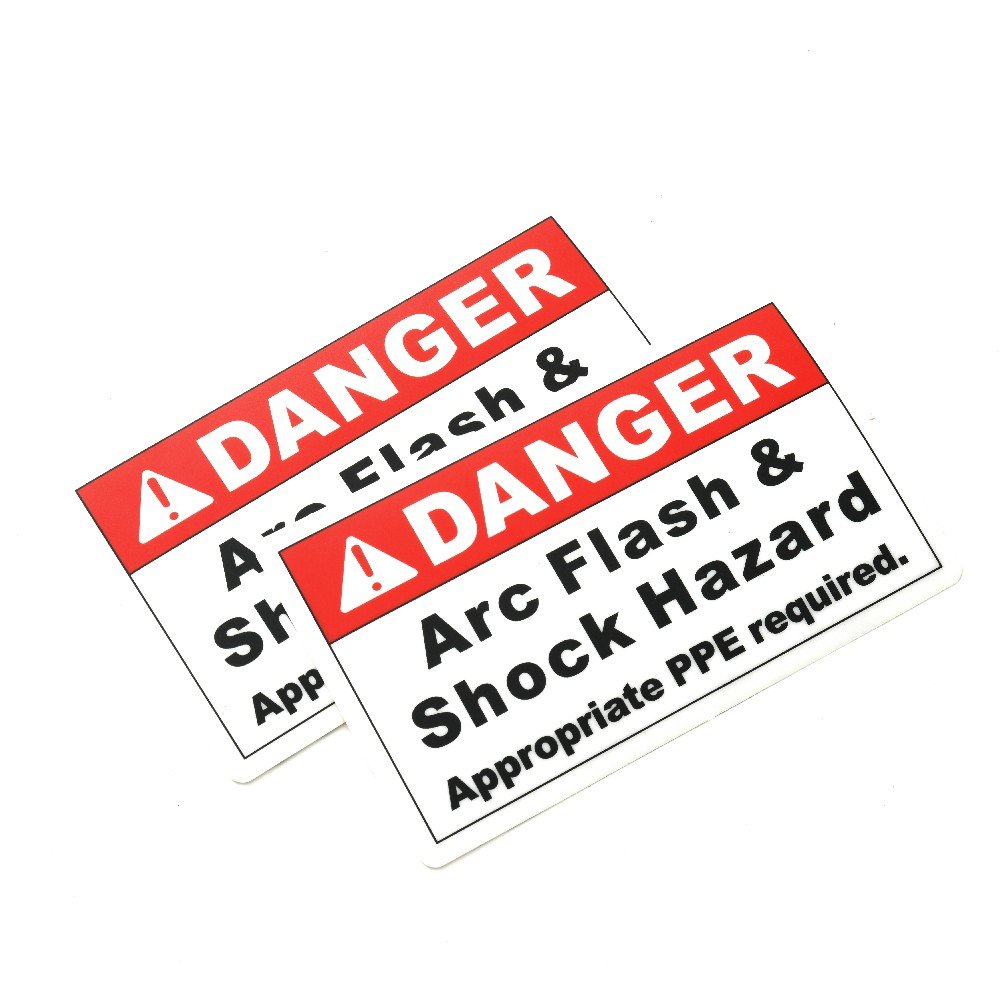 Custom Hazardous Voltage Safety sticker PV solar warning label kits customer design double color self adhesive label vinyl