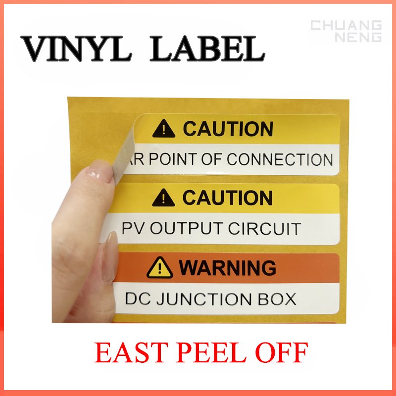 Custom Hazardous Voltage Safety sticker PV solar warning label kits customer design double color self adhesive label vinyl