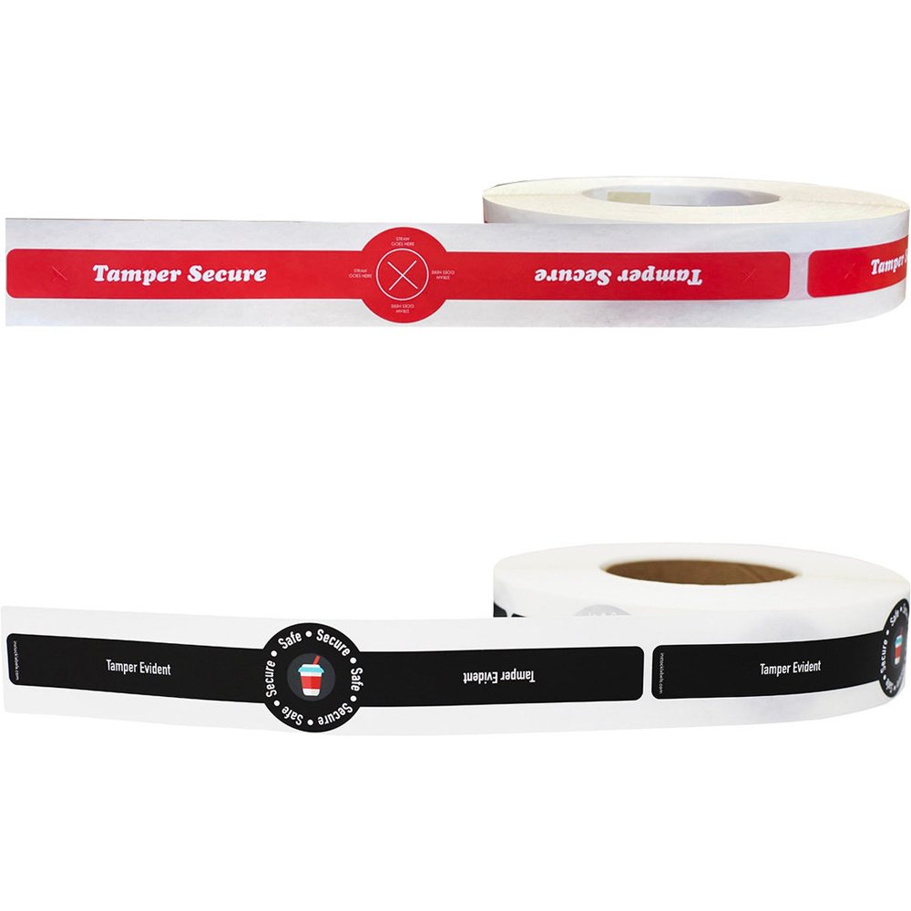 Custom Printing Safe Secure Tamper Evident Waterproof Vinyl Drink Lid Seal Sticker Label For Food Coffee Milk Tea Ice Cream