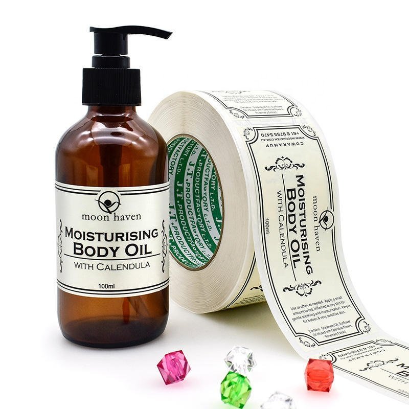 Customized color printing essential oil bottle waterproof PVC adhesive sticker