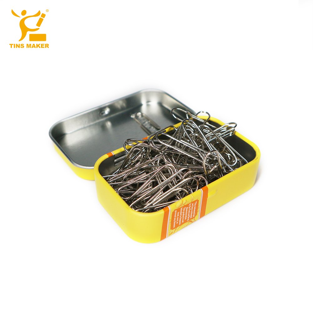 Small Candy Gift Tin Can Cigarette Case Rectangular Square Metal Packaging Tin Box With Hinged Lid