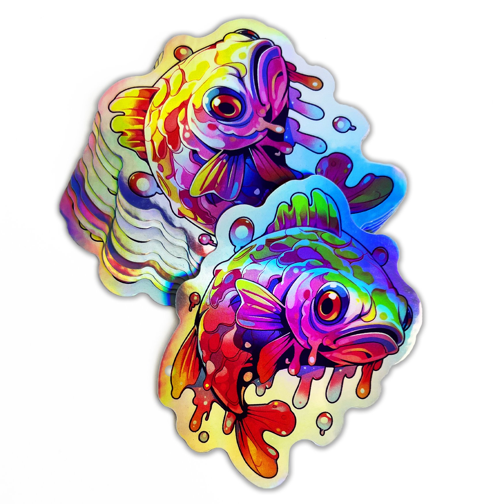 Low MOQ Laser UV Proof Decorative Hologram Cartoon Custom Logo Sticker Die Cut Stickers Holographic Stickers