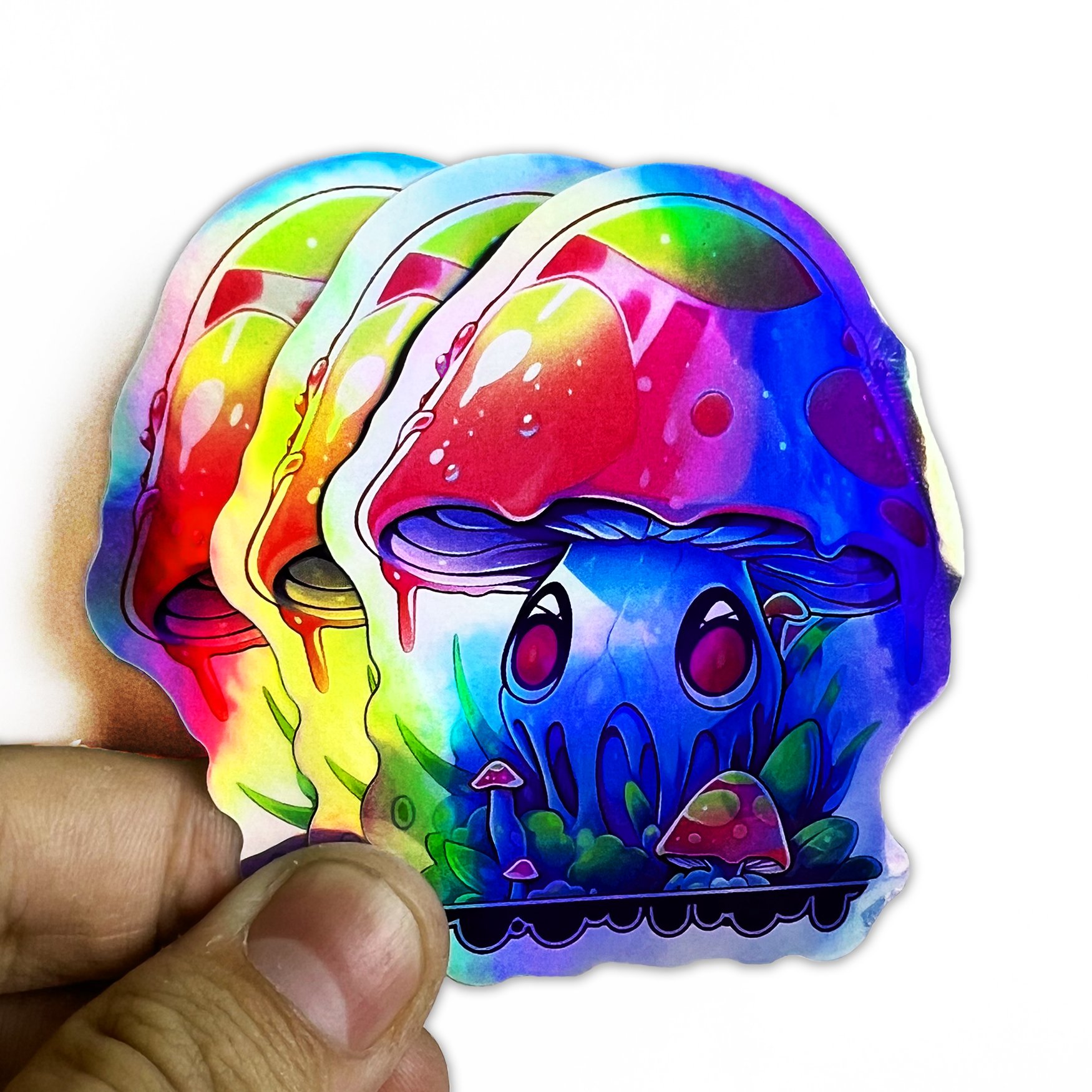 Low MOQ Laser UV Proof Decorative Hologram Cartoon Custom Logo Sticker Die Cut Stickers Holographic Stickers