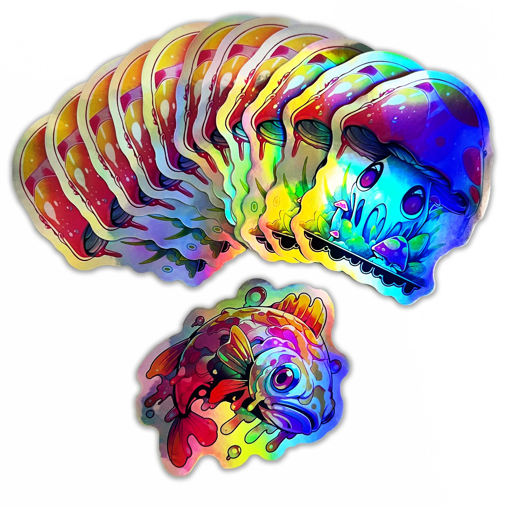 Low MOQ Laser UV Proof Decorative Hologram Cartoon Custom Logo Sticker Die Cut Stickers Holographic Stickers