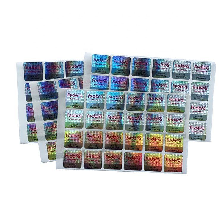 Custom LOGO Hologram Stickers Anti-counterfeit Laser Changing Serial Number Security variable data Printing Label