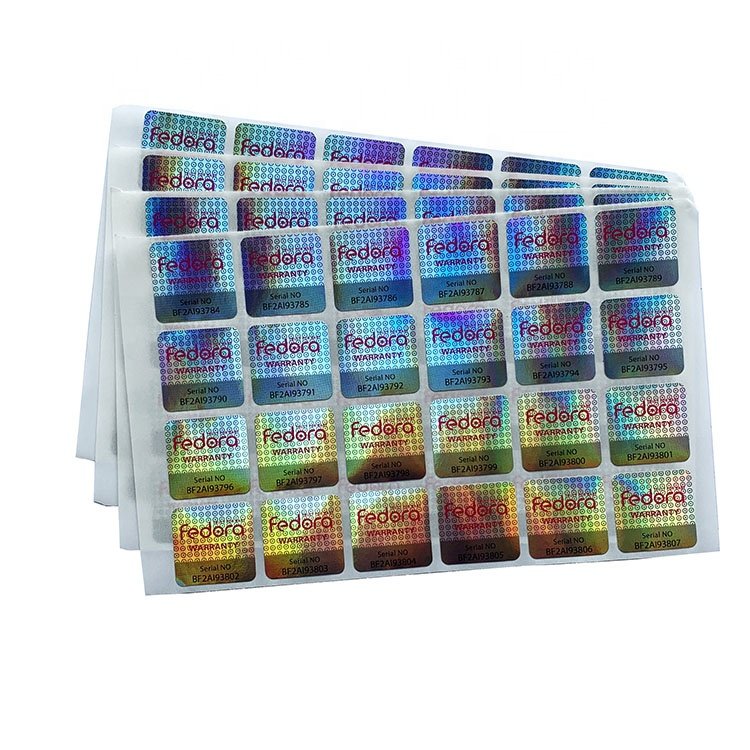 Custom LOGO Hologram Stickers Anti-counterfeit Laser Changing Serial Number Security variable data Printing Label