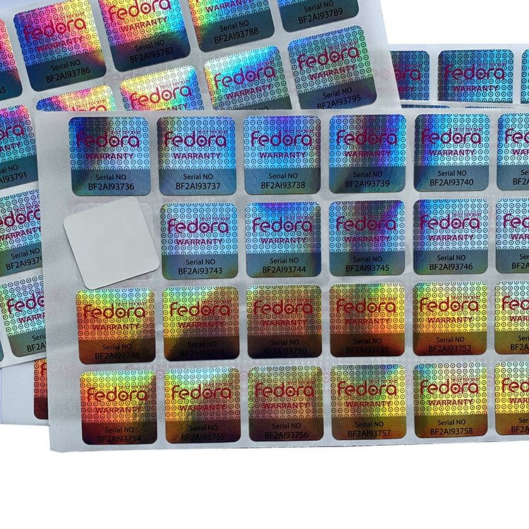 Custom LOGO Hologram Stickers Anti-counterfeit Laser Changing Serial Number Security variable data Printing Label