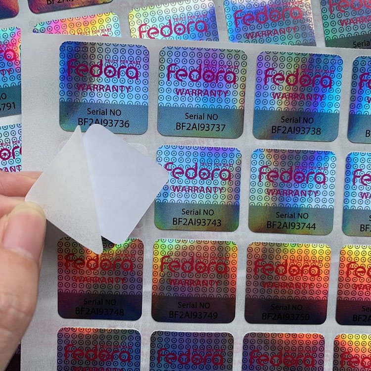 Custom LOGO Hologram Stickers Anti-counterfeit Laser Changing Serial Number Security variable data Printing Label