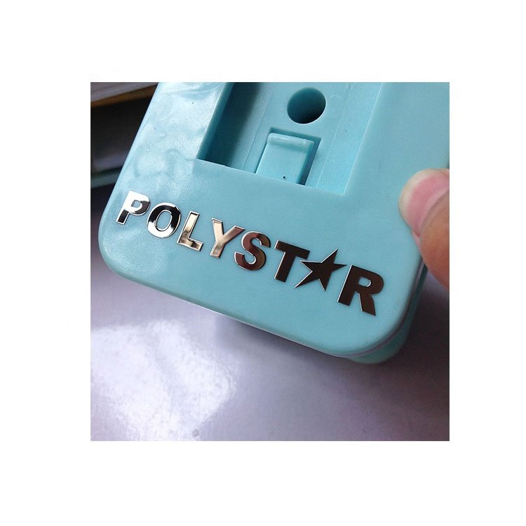 Custom brushed 3D electroforming nickel label silver electroplated metal logo sticker