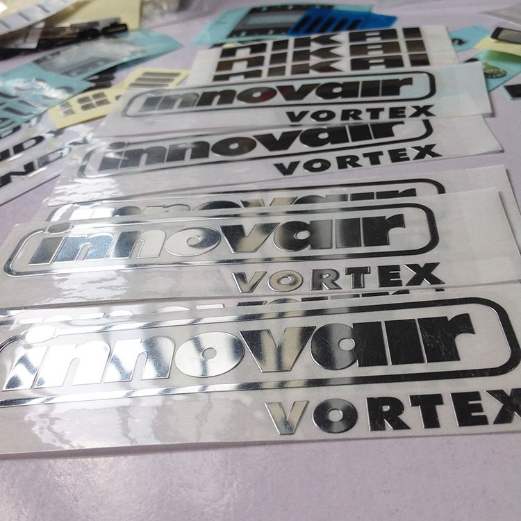 Custom brushed 3D electroforming nickel label silver electroplated metal logo sticker