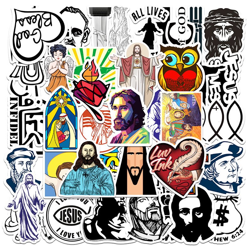 50PCS Religious inspirational Jesus Christian stickers for laptop car guitar bike