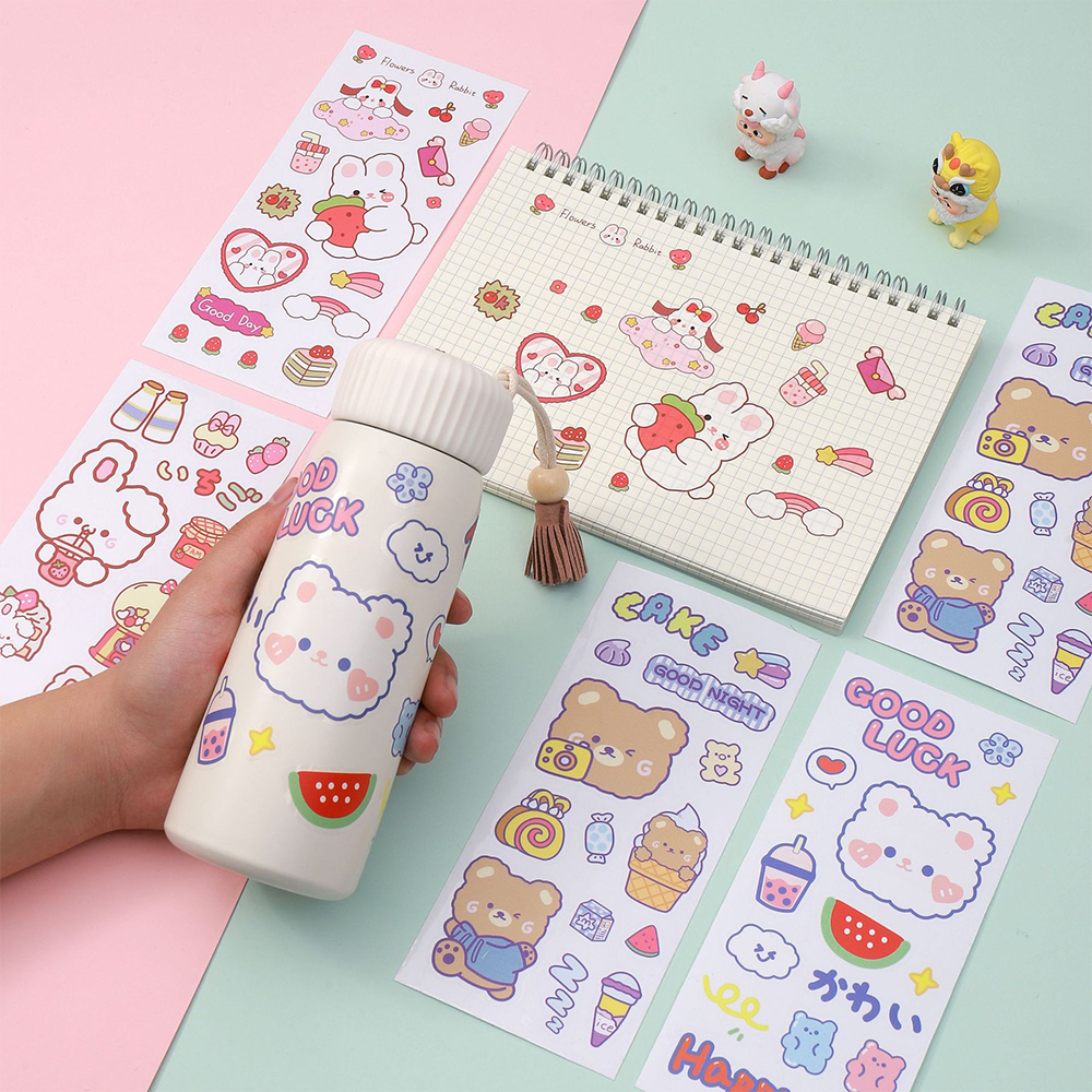 High Quality Printed Vinyl Logo Design Cartoon Stickers Self Adhesive Die Cut Decoration Stickers
