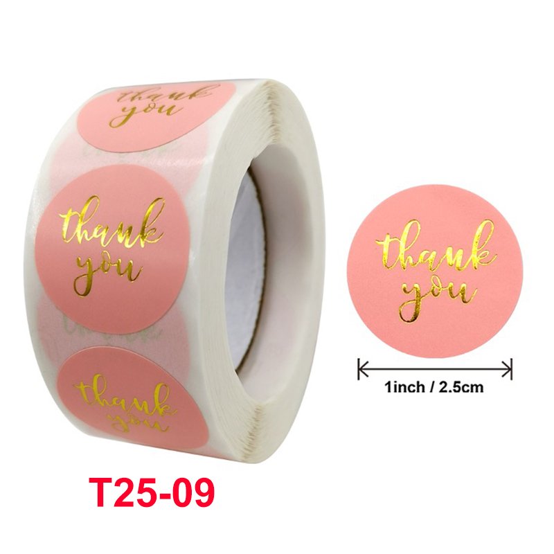 Custom Self Adhesive Sticker Rolls Pink Thank You Stickers Thank You For Supporting My Small Business Sticker