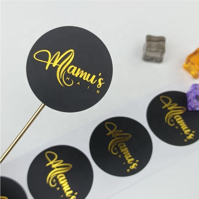Custom brand logo gold foil sticker adhesive waterproof transparent packaging sticker printing for bottle