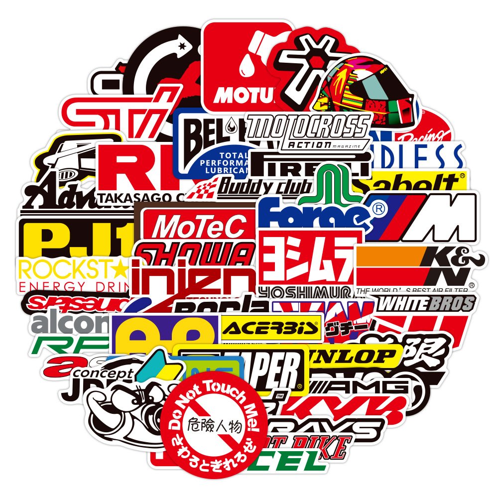 50Pcs Racing Motorcycle LOGO Waterproof Graffiti Stickers For Luggage Notebook Car Decor Vinyl Sticker