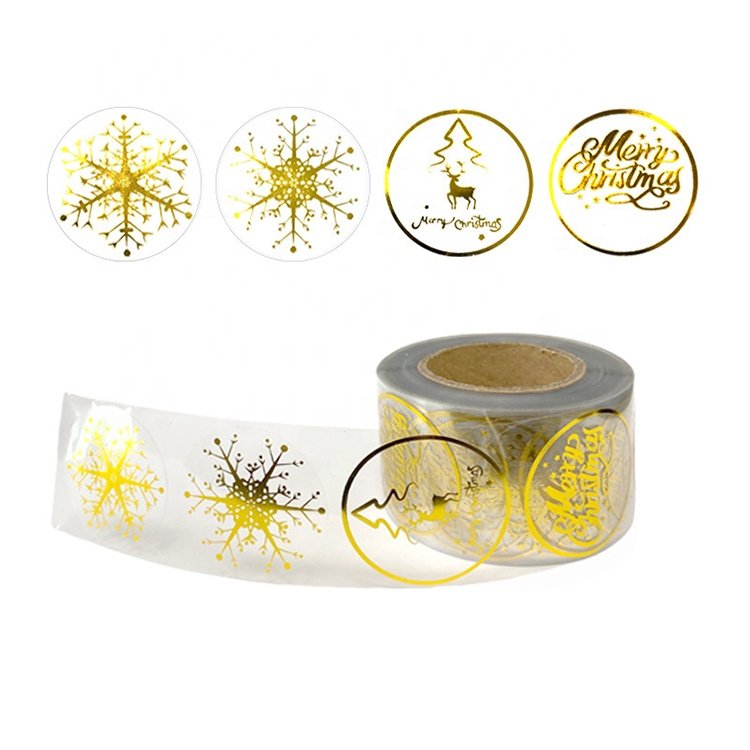 Laser hologram label stickers roll custom logo stickers waterproof christmas stickers roll labels