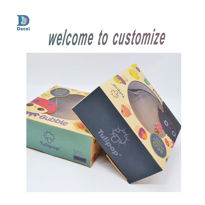 Factory customized environmentally friendly children's toys with transparent window folding packaging box