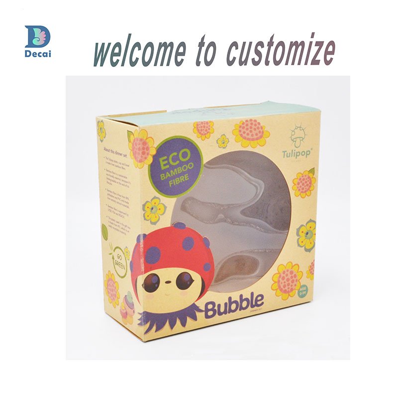 Factory customized environmentally friendly children's toys with transparent window folding packaging box