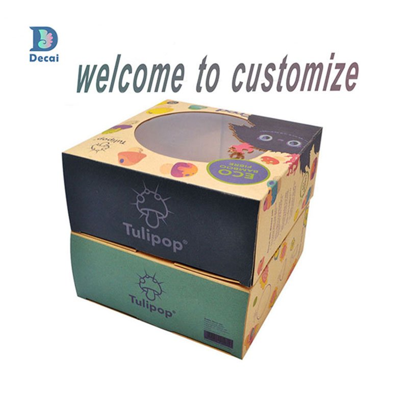 Factory customized environmentally friendly children's toys with transparent window folding packaging box