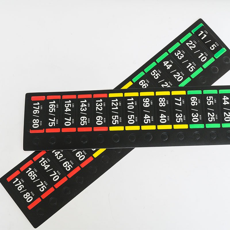 Custom weight stickers for weight stack gym equipment weight stack stickers
