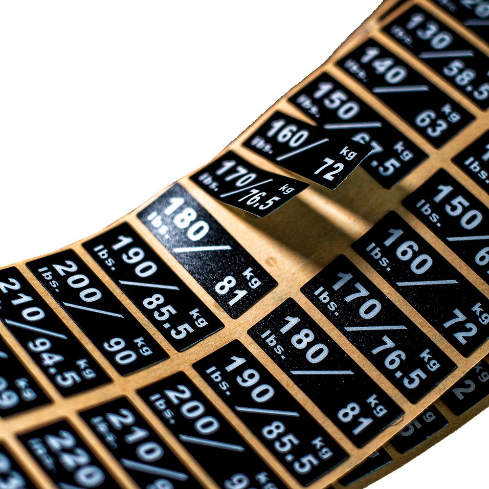 Custom weight stickers for weight stack gym equipment weight stack stickers