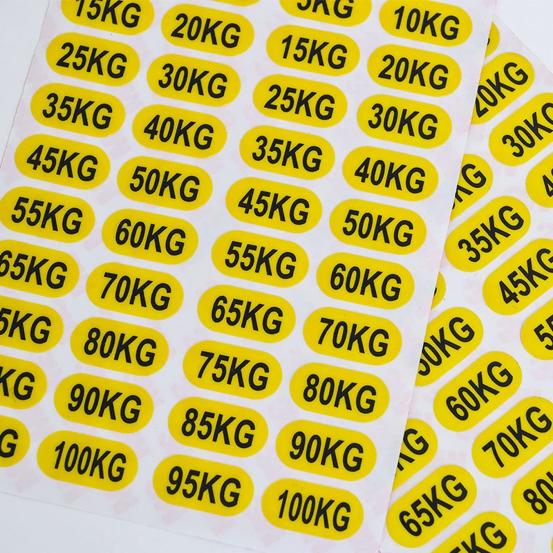 Custom weight stickers for weight stack gym equipment weight stack stickers