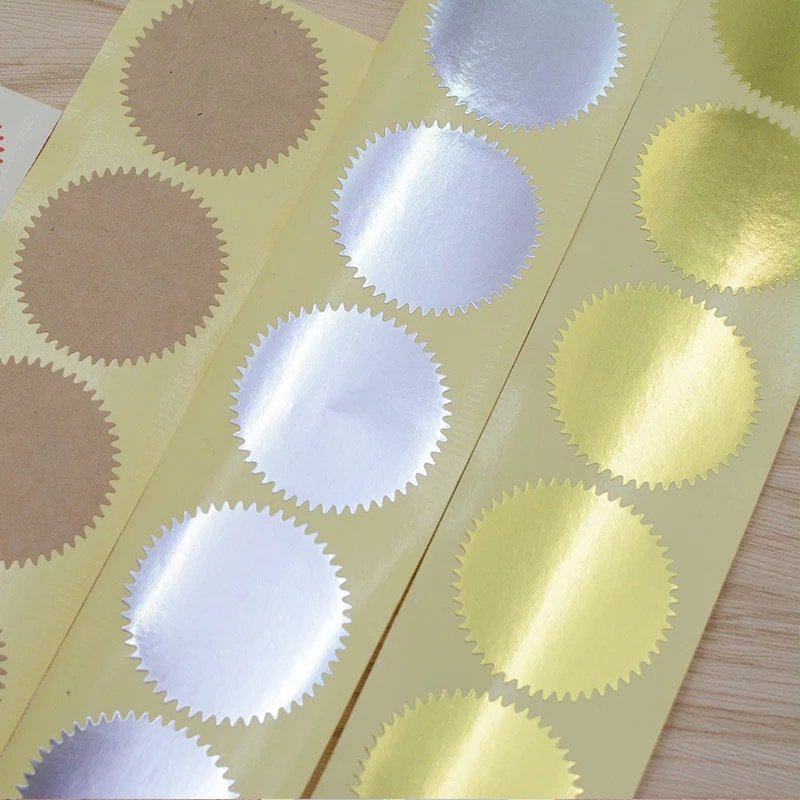 100 PCS Pack 45MM Sealing Labels, Round Foil Gold Embossing Stamp Paper Label Stickers