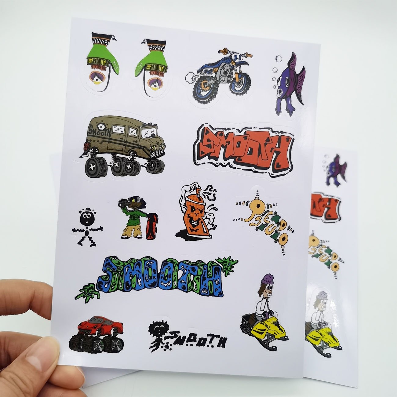 Art Half A4 A5 A6 Full Color Printing Waterproof Self Adhesive Vinyl Sticker Sheet Custom Logo Kiss Cut Sticker Sheet