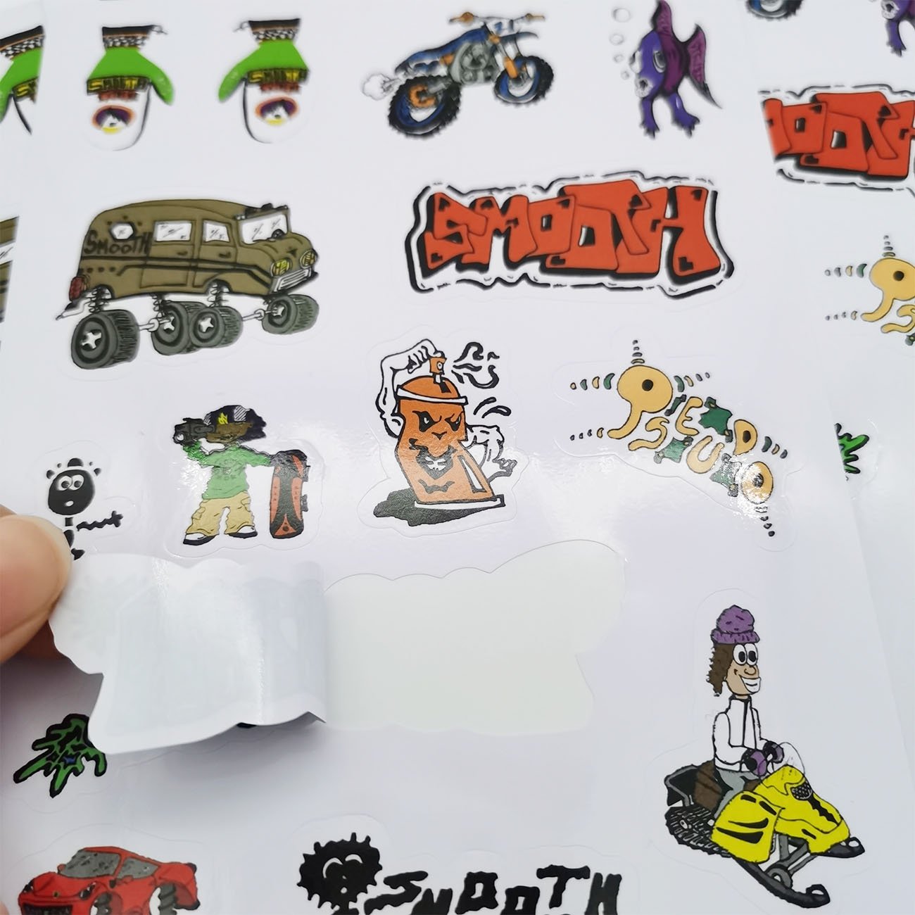 Art Half A4 A5 A6 Full Color Printing Waterproof Self Adhesive Vinyl Sticker Sheet Custom Logo Kiss Cut Sticker Sheet