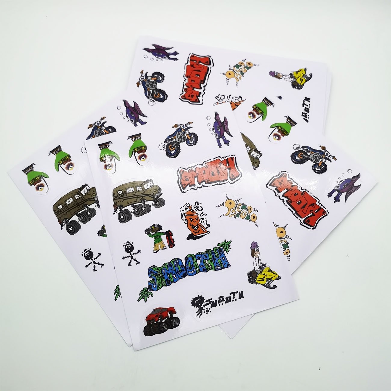 Art Half A4 A5 A6 Full Color Printing Waterproof Self Adhesive Vinyl Sticker Sheet Custom Logo Kiss Cut Sticker Sheet