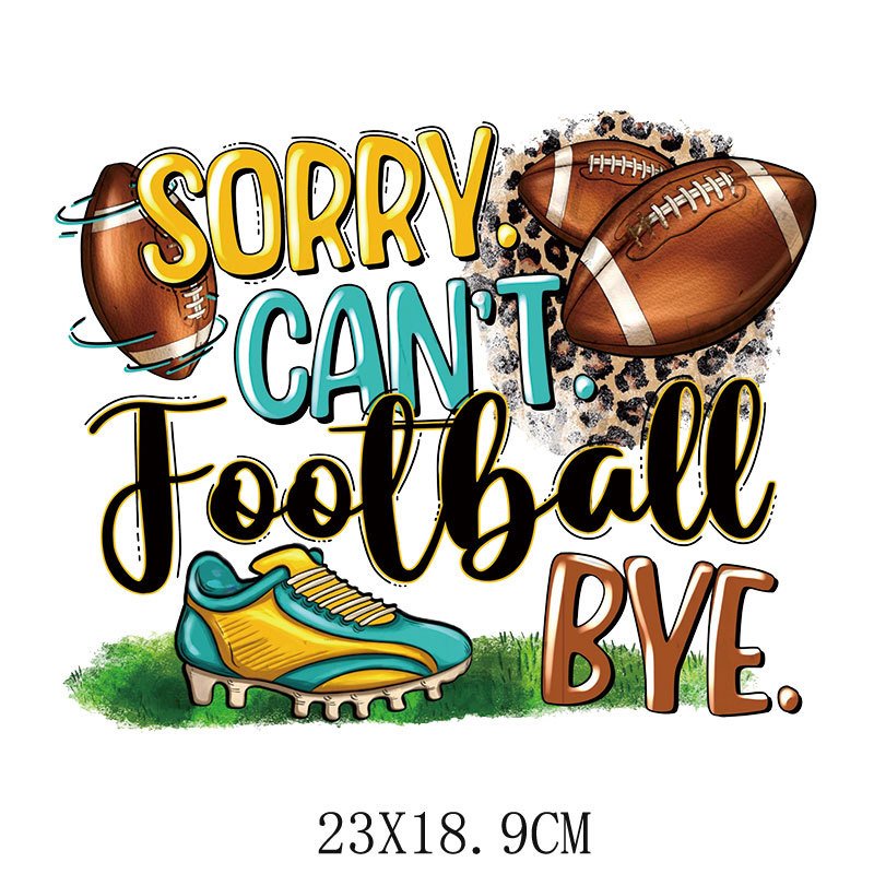 Thermal Press Iron On Decals American Football Dtf Stickers For T-shirts Custom Printed Rugby Heat Transfer Sticker For Hat DIY