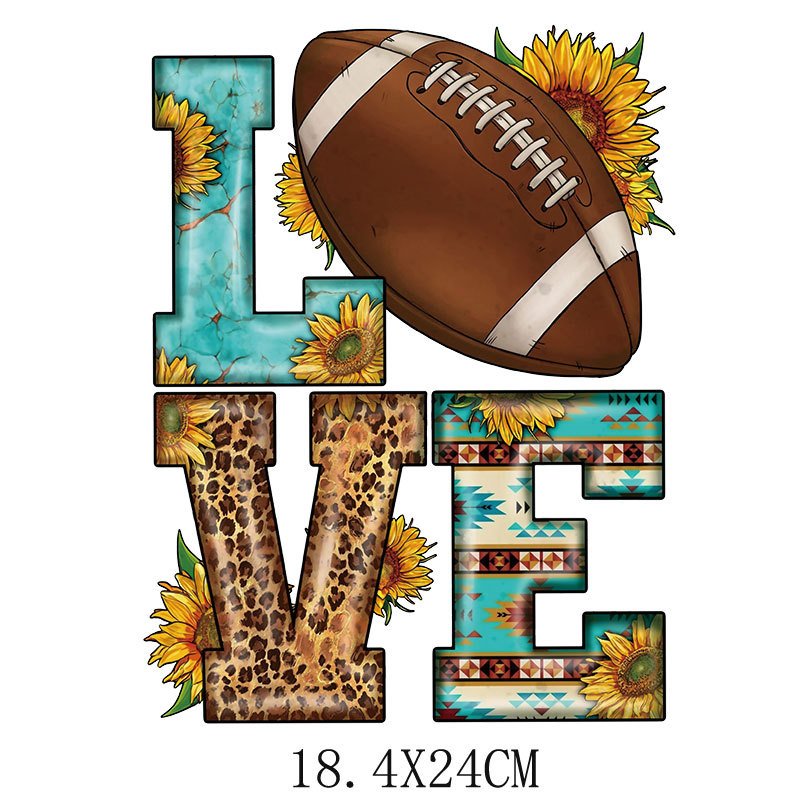 Thermal Press Iron On Decals American Football Dtf Stickers For T-shirts Custom Printed Rugby Heat Transfer Sticker For Hat DIY