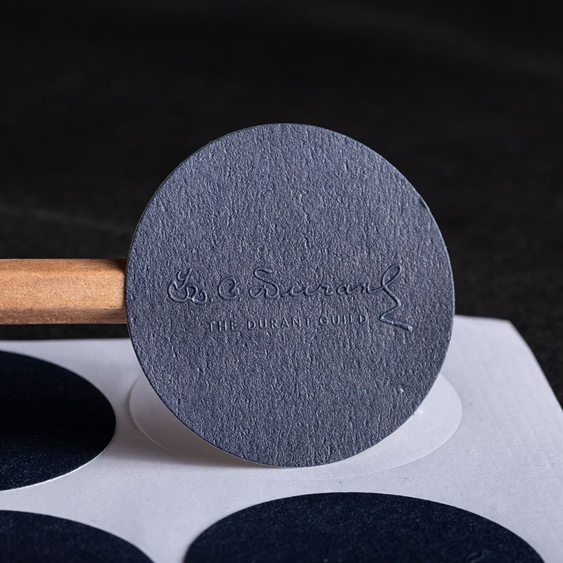 3D luxury sticker custom texture paper embossed stickers perfume candle packaging labels