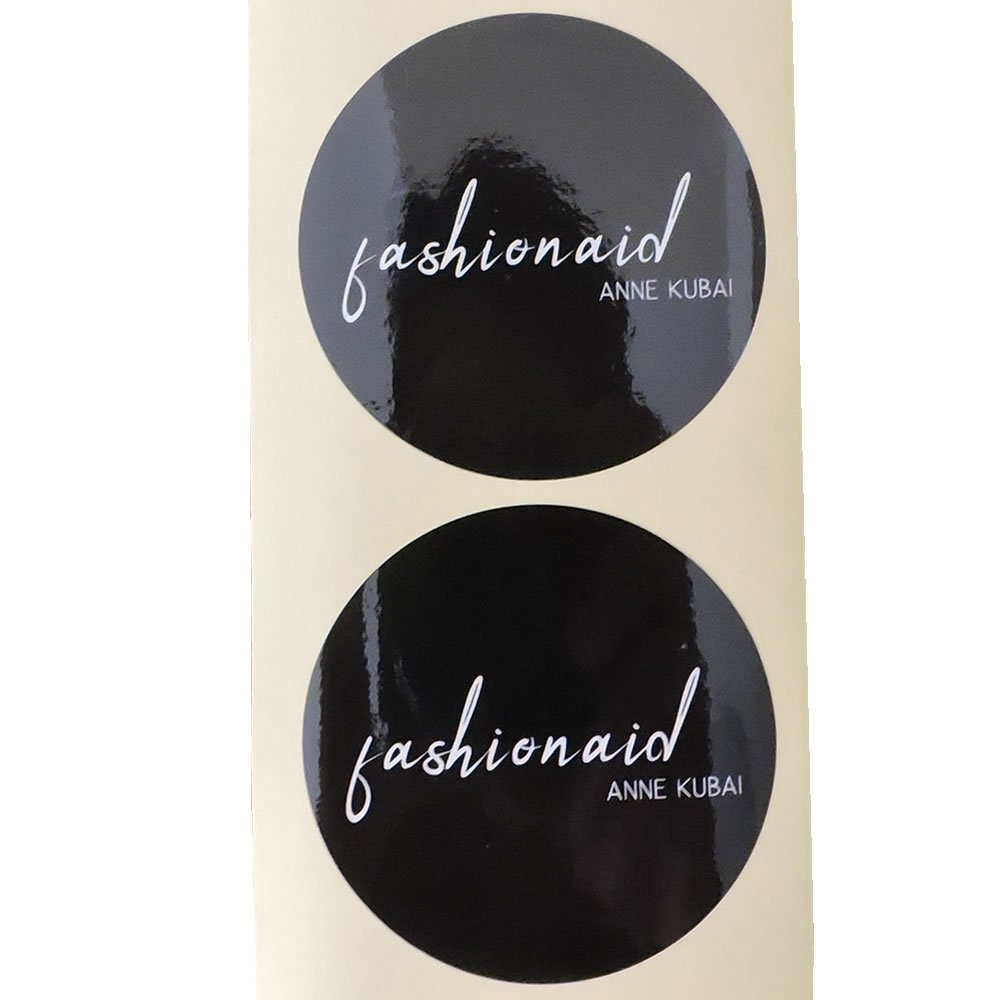 glossy customized printing logo adhesive round black bottle sticker paper label