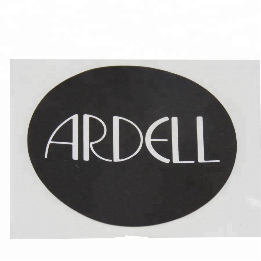 glossy customized printing logo adhesive round black bottle sticker paper label