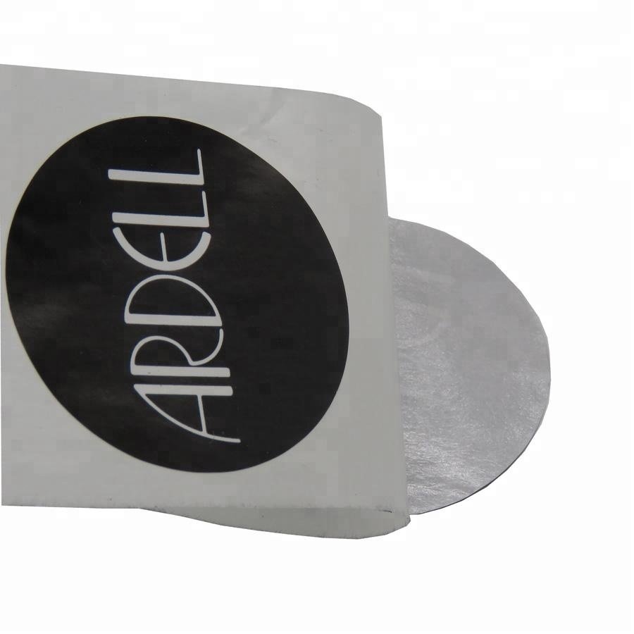 glossy customized printing logo adhesive round black bottle sticker paper label