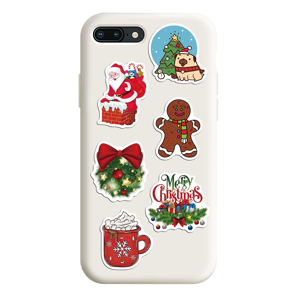50pcs Cute Christmas Santa Claus Stickers Diy Skateboard Guitar Helmet Luggage Laptop Graffiti Sticker Kids Christmas Gifts
