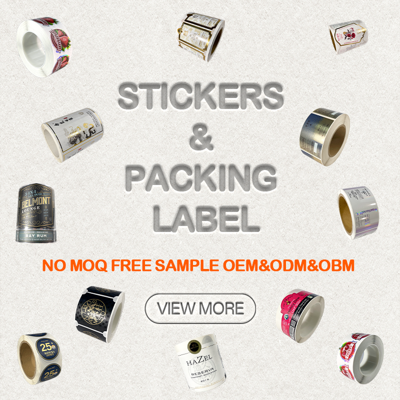 Professional Factory Special Texture Holographic Hot Stamping Self Adhesive Vinyl Packaging Labels Custom Stickers