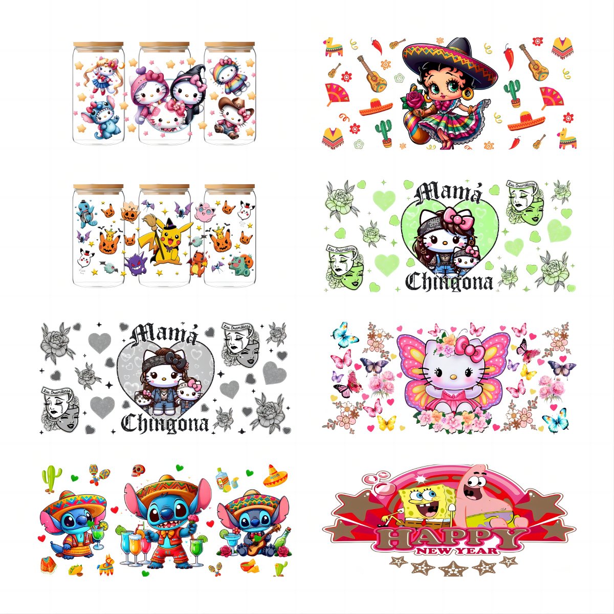 Factory Wholesale Custom Full Colour Transfers Decals Stickers UV DTF Cup Wrap