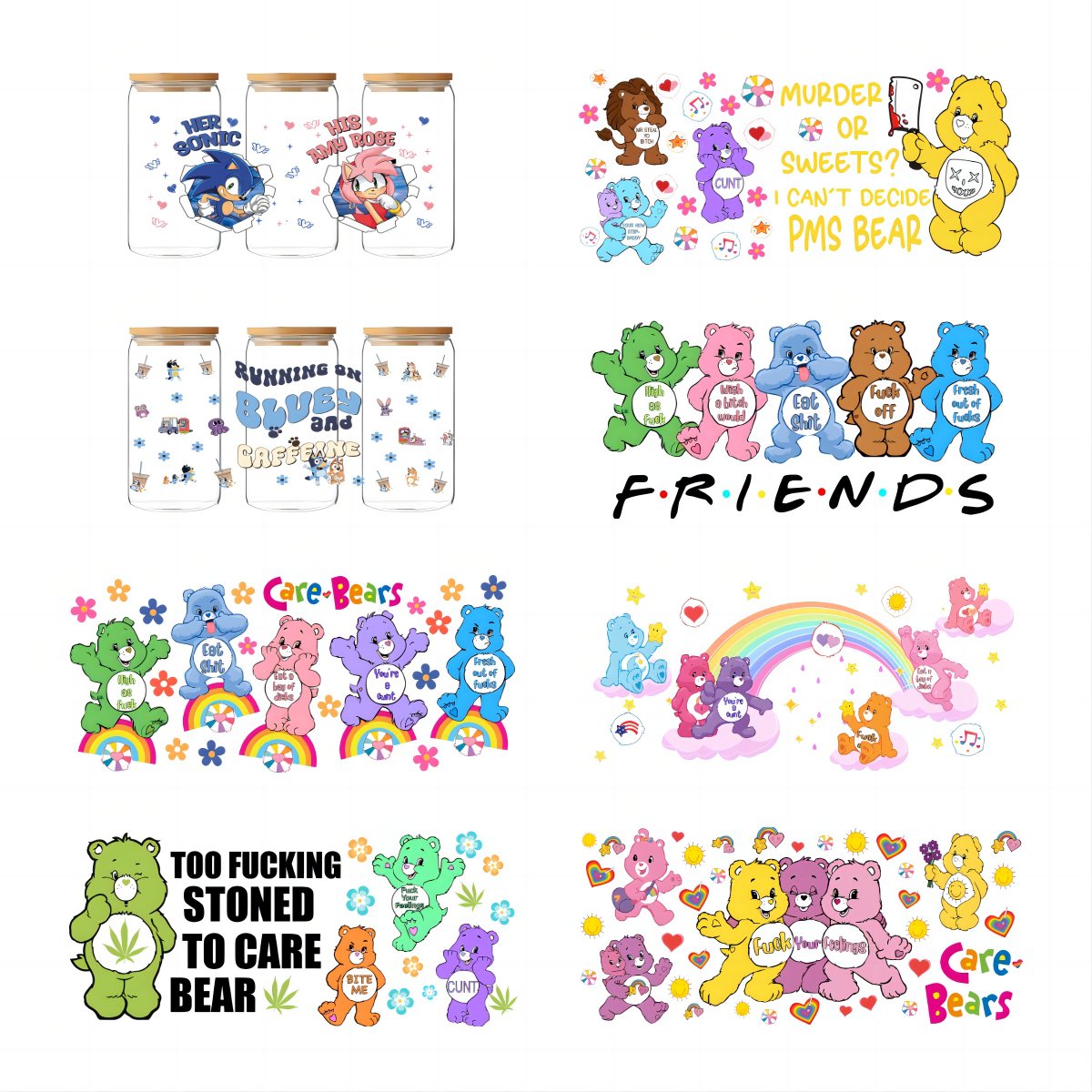 Factory Wholesale Custom Full Colour Transfers Decals Stickers UV DTF Cup Wrap