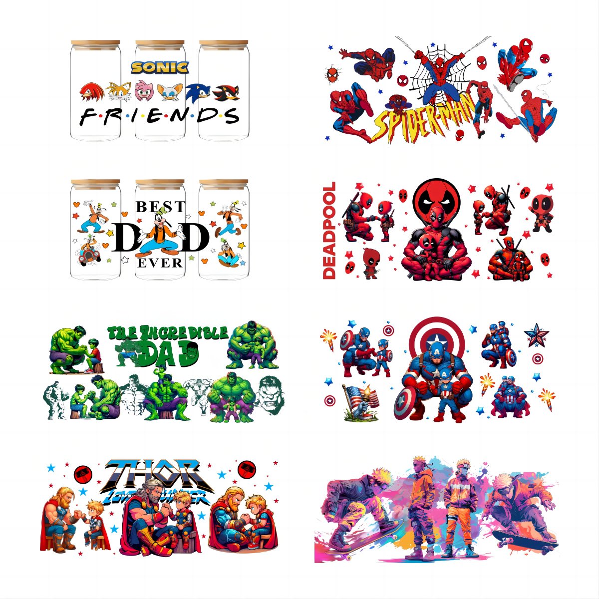 Factory Wholesale Custom Full Colour Transfers Decals Stickers UV DTF Cup Wrap