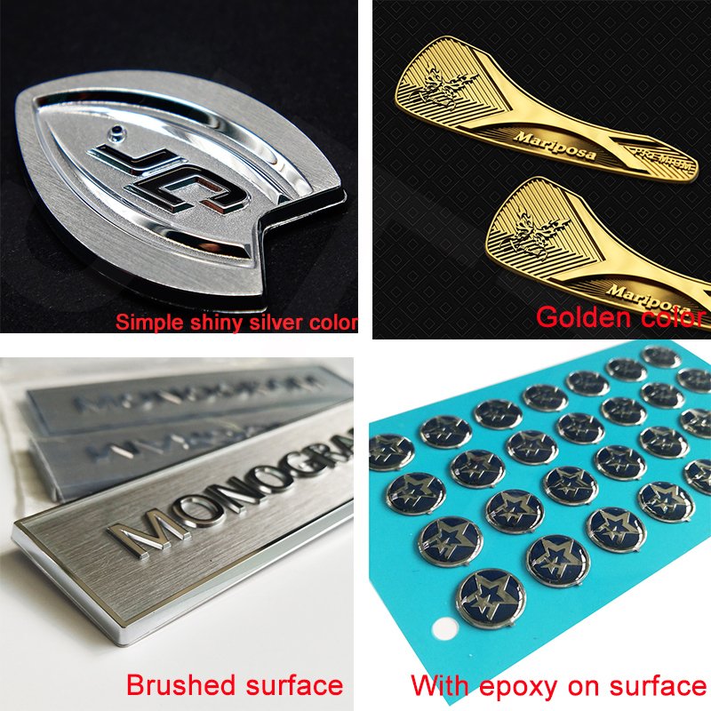 Gold LOGO letter metal nameplate sticker car logo golf logo company labels adhesive sticker