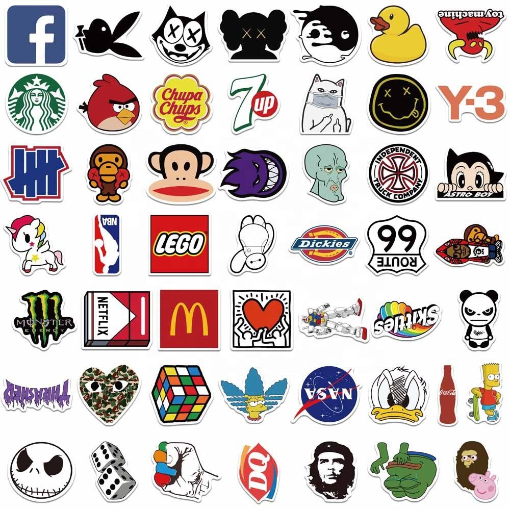Company Design Logo Self Adhesive Waterproof Label Cartoon Vinyl sticker Custom Printing Die Cut Stickers